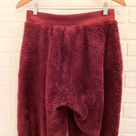 Lole Teddy Bear Joggers Lounge Pants Burgundy/Red Wine Sherpa Pockets Size M - Picture 12 of 13
